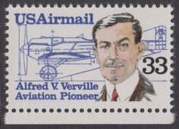 !a! USA Sc# C113 MNH SINGLE W/ Bottom Margin - Alfred V. Verville - 3b. 1961-... Nuovi