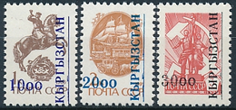 Mi 13-15 ** MNH Definitives Overprint Surcharge Soviet Postage Stamps - Kirgizië