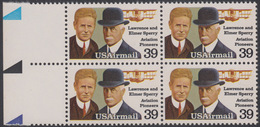 !a! USA Sc# C114 MNH BLOCK W/ Left Margins (a03) - Lawrence & Elmer Sperry - 3b. 1961-... Ungebraucht