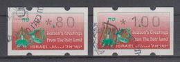 ISRAEL 1992 SIMA ATM CHRISTMAS SEASON'S GREETINGS FROM THE HOLY LAND 0.80 1 SHEKELS CANCELLED - Viñetas De Franqueo (Frama)