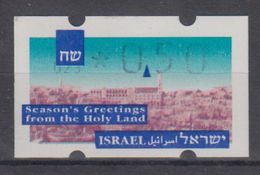 ISRAEL 1993 SIMA ATM CHRISTMAS SEASON'S GREETINGS FROM THE HOLY LAND 0.05 0.50 SHEKELS NUMBER 023 - Franking Labels