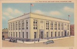 Iowa Davenport Post Office And Court House 1945 Curteich - Davenport