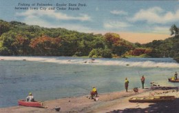 Iowa Cedar Rapids/Iowa City Fishing At Palisades Kepler State Park 1953 Curteich - Cedar Rapids