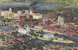 Iowa Cedar Rapids Aerial View Of Loop District Municipal Island And Quaker Oats Plant Curteich - Cedar Rapids