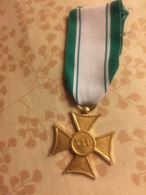Medaglia In Argento Dorato Croce Rossa 25 Anni Di Servizio Cri Anni 50 - Italy