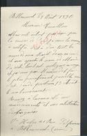 LETTRE DE 1896 ECRITE DE BILLANCOURT SEINE : - Manuscripts