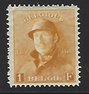 BELGIQUE - BELGIE 175 Met Plakker - Avec Charniere - 1919 - 1919-1920 Roi Casqué