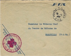 Date Illisible - Env. F M  " INFIRMERIE DU TRAIN Des F.T.S.V. * Médecin-Chef *  Avec Croix Rouge - Vietnamkrieg/Indochinakrieg