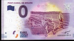 France - Billet Touristique 0 Euro 2018 N° 1911 (UEEE001911/5000) - PONT-CANAL DE BRIARE - Privatentwürfe