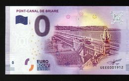 France - Billet Touristique 0 Euro 2018 N° 1912 (UEEE001912/5000) - PONT-CANAL DE BRIARE - Privatentwürfe
