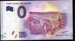 France - Billet Touristique 0 Euro 2018 N° 1916 (UEEE001916/5000) - PONT-CANAL DE BRIARE - Essais Privés / Non-officiels