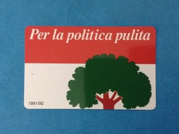 1991 1992 SCHEDA CARTA TESSERA CARD PER LA POLITICA PULITA PRIMA SOTTOSCRIZIONE PARTITO DEMOCRATICO DELLA SINISTRA PCI - Tarjetas De Membresía