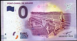 France - Billet Touristique 0 Euro 2018 N° 1926 (UEEE001926/5000) - PONT-CANAL DE BRIARE - Essais Privés / Non-officiels
