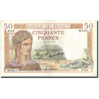 France, 50 Francs, 50 F 1934-1940 ''Cérès'', 1937, 1937-01-28, TTB - 50 F 1934-1940 ''Cérès''