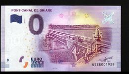 France - Billet Touristique 0 Euro 2018 N° 1929 (UEEE001929/5000) - PONT-CANAL DE BRIARE - Privatentwürfe