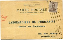 ARGENTINE CARTE POSTALE BON POUR UN FLACON ECHANTILLON D'URISANINE DEPART BUENOS AIRES ENE 29  1923 POUR LA FRANCE - Lettres & Documents