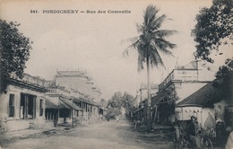 Carte Postale Pondicherry Rue Des Comontis Messageries Maritimes - India