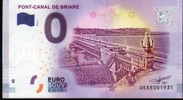 France - Billet Touristique 0 Euro 2018 N° 1931 (UEEE001931/5000) - PONT-CANAL DE BRIARE - Private Proofs / Unofficial