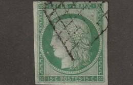 France N° 2 15 Centimes Vert Oblitéré Premier Choix Oblitération Légére Trés Beau - 1849-1850 Ceres