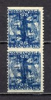 Yugoslavia - SHS Croatia - Vertical Duo Stamp Of 25 Fill, From Series 'Sailors' Plate No. I. Double Print, T/B / 3 Scans - Altri & Non Classificati