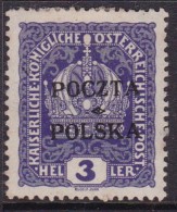 POLAND 1919 Krakow Fi 30 Mint Hinged FORGERY (stamped Falsch On Back) - Ongebruikt