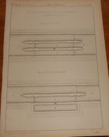 Plan D'écluses Multiples Et écluses à Réservoir. 1859. - Travaux Publics