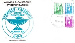 NOUVELLE CALEDONIE - FDC De 1985 N° 491, 492 Et 495 - Lettres & Documents