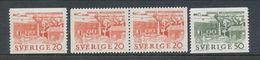 Sweden 1963 Facit # 551-552. Notable Buildings, Set Of 4 Incl BB-pair, See Scann, MNH (**) - Unused Stamps