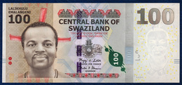 SWAZILAND 100 EMALANGENI P-39 FAUNA ANIMALS LION RHINO ELEPHANT BIRD 2010 UNC - Swaziland