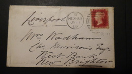 Great Britain - 1864 - Mi:GB 16, Sn:GB 33, Yt:GB 26 - On Envelope Hexham 11.07.1869 - Look Scan - Brieven En Documenten