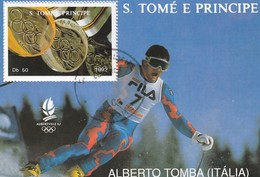 S. TOME E PRINCIPE - 1992  BLOC J.O. ALBERVILLE 92 - ALBERTO TOMBA ITALIA  /5 - Winter 1992: Albertville