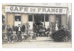MIRAMBEAU (17) Carte Photo Devanture Du Café De France Belle Animation  RARE - Mirambeau