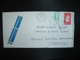 DEVANT L. Pour Le PORTUGAL TP RENE DESCARTES 4,40 + M. DE BRIAT 0,20 OBL.15-4-1996 44 NANTES BELLEVUE (LOIRE-ATLANTIQUE) - Posttarife