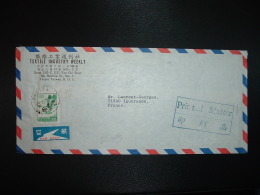 LETTRE Par AVION Pour La FRANCE TP OISEAUX 4 50 OBL.23 9 71 TAIPEI + TEXTILE INDUSTRY WEEKLY + Cachet Printed Matter - Storia Postale