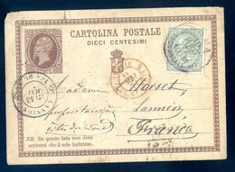Cpa De 1877 Entier Postaux Cartolina Postale Dieci Centesimi Envoyée De Rome à Lannion SEP17-93 - Entiers Postaux