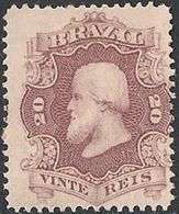 BRAZIL - EMPIRE: EMPEROR DOM PEDRO II (20 RÉIS, BROWN PURPLE) 1866 - MH - Nuovi