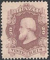 BRAZIL - EMPIRE: EMPEROR DOM PEDRO II (20 RÉIS, BROWN PURPLE) 1866 - MH - Ongebruikt