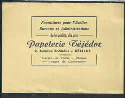 Buvard Papeterie Tejedor à Beziers (Herault) Encre De Chine Yang Tsé ,gomme Apis - Papeterie