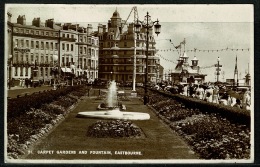 RB 1180 -  1938 Real Photo Postcard - Carpet Gardens & Fountain Eastbourne Sussex - Eastbourne