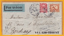 1933 - Enveloppe Par Avion AIR ORIENT De Hanoi Vers Bordeaux Via Saigon Marseille - Cartas & Documentos