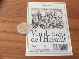 Etiquette *x « VIN DE PAYS DE L’HÉRAULT - OCCOAR Montréal (11)» - Languedoc-Roussillon