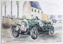 Carte Postale 24 Heures Du Mans 1984 Bentley Victorieuse 1924 Duff Signé J. Bellanger Mutuelles Du Mans - Le Mans