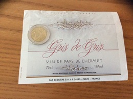 Etiquette « VIN DE PAYS DE L’HÉRAULT - Gris De Gris - BESSIÈRE SA MEZE (34)» - Languedoc-Roussillon