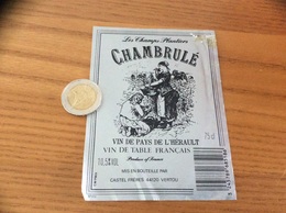 Etiquette « VIN DE PAYS DE L’HÉRAULT - CHAMBRULÉ - CASTEL FRÈRES VERTOU (44)» - Languedoc-Roussillon