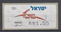 ISRAEL 2008 KLUSSENDORF ATM DEER POST WHITE TYPE 1.55 2.4 SHEKELS - Vignettes D'affranchissement (Frama)