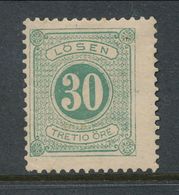 Sweden 1877-1882, Facit # L18. Postage Due Stamps. Perforation 13. NO GUM, NO PERFORATION - Taxe