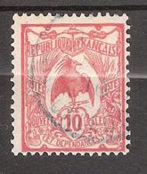 NOUVELLE CALEDONIE, 1905 Type Oiseau CAGOU,  Yvert N° 92, 10 C Rose , Obl Cachet BLEU ,TB - Used Stamps