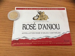 Etiquette De Vin «Rosé D’Anjou - LES CELLIERS DU PRIEURÉ - ST Georges-sur Loire (49)» Type 4 - Rosés