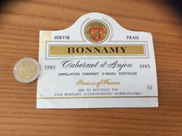 Etiquette De Vin « Cabernet D’Anjou - BONNAMY - ST-CYR-EN-BOURG (49)» 1985 - Rosés