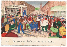 Illustrateur Fernand Bourgeois La Partie De Boule Sur Le Vieux Port - Bourgeois
